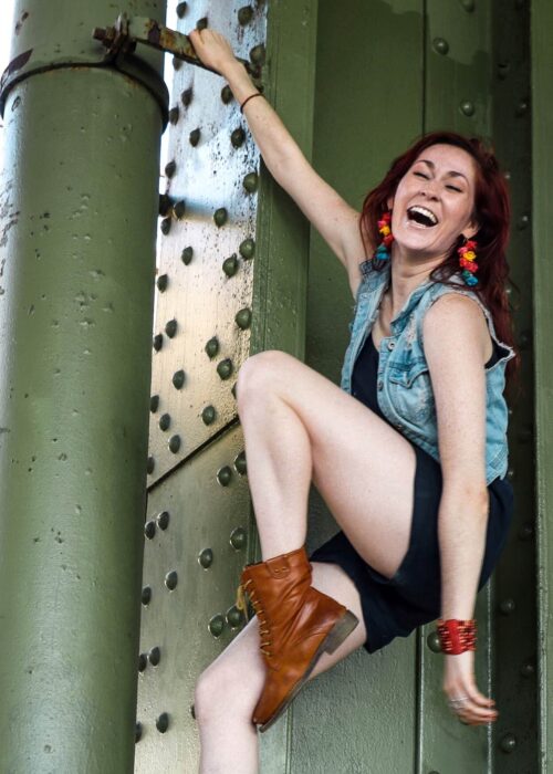 rachel laughing steel beam